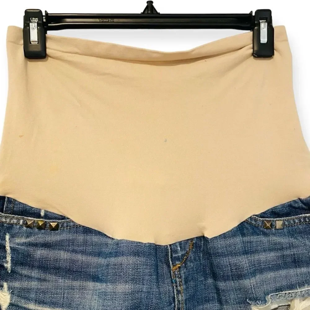 Joe’s Jeans/A Pea in the Pod Maternity Distressed Raw Hem Mini Skirt Size 28